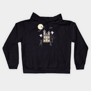 Haunted Halloween Night Kids Hoodie